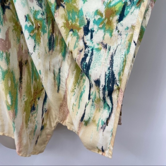 Lovestitch Floral Cold Shoulder Keyhole V-Neckline Multicolor Scarf Blouse - Picture 10 of 11